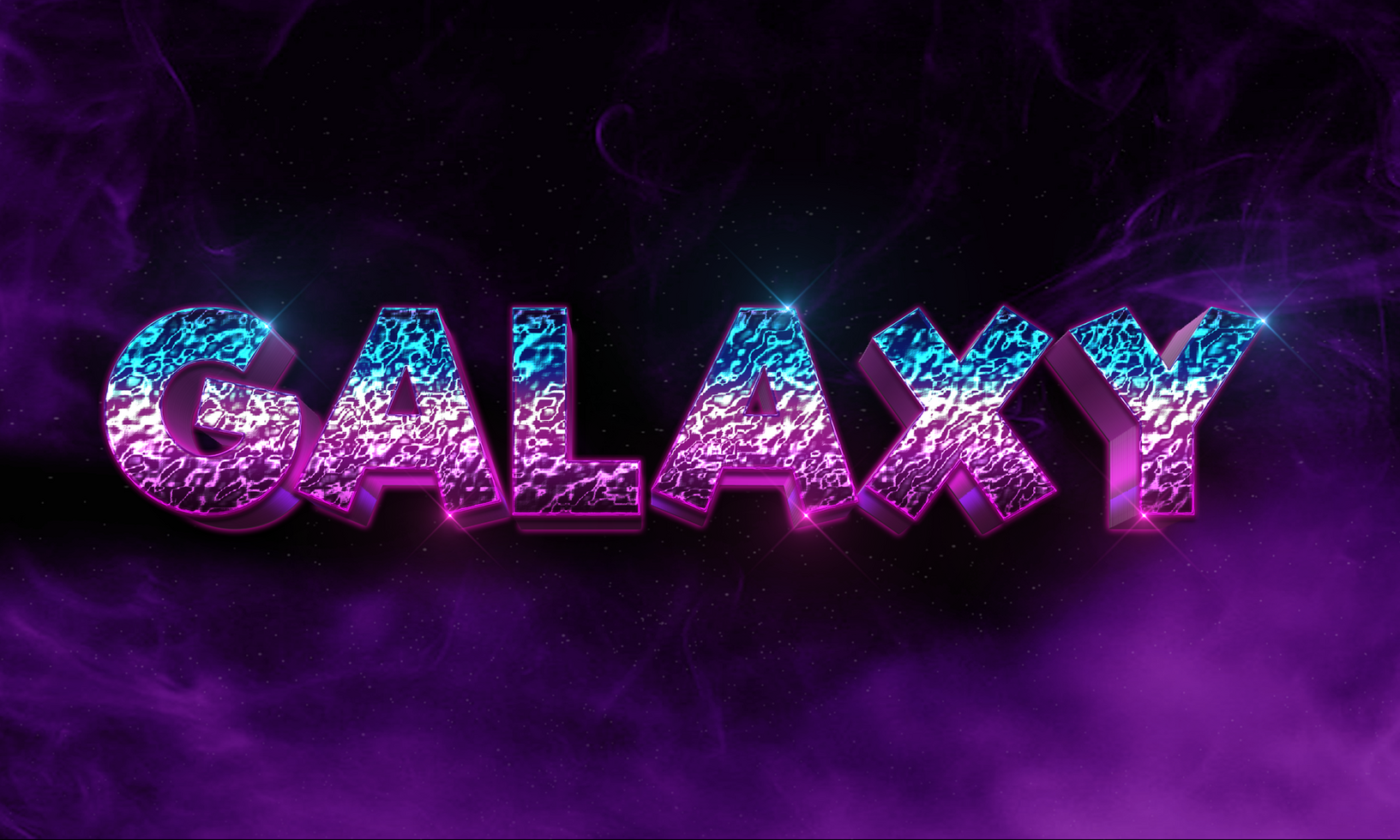galaxy text effect template psd