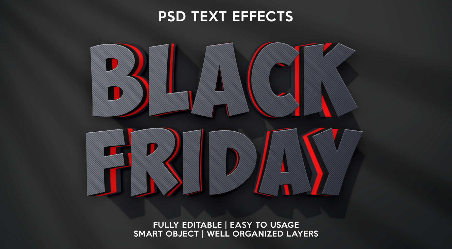 black friday text effect template psd