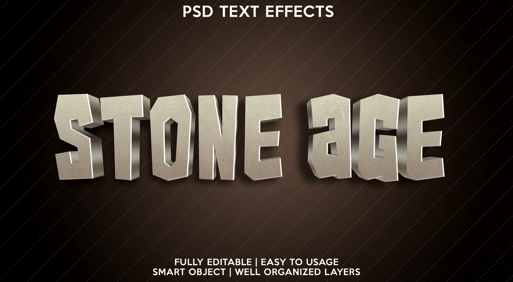 stone age text effect template psd