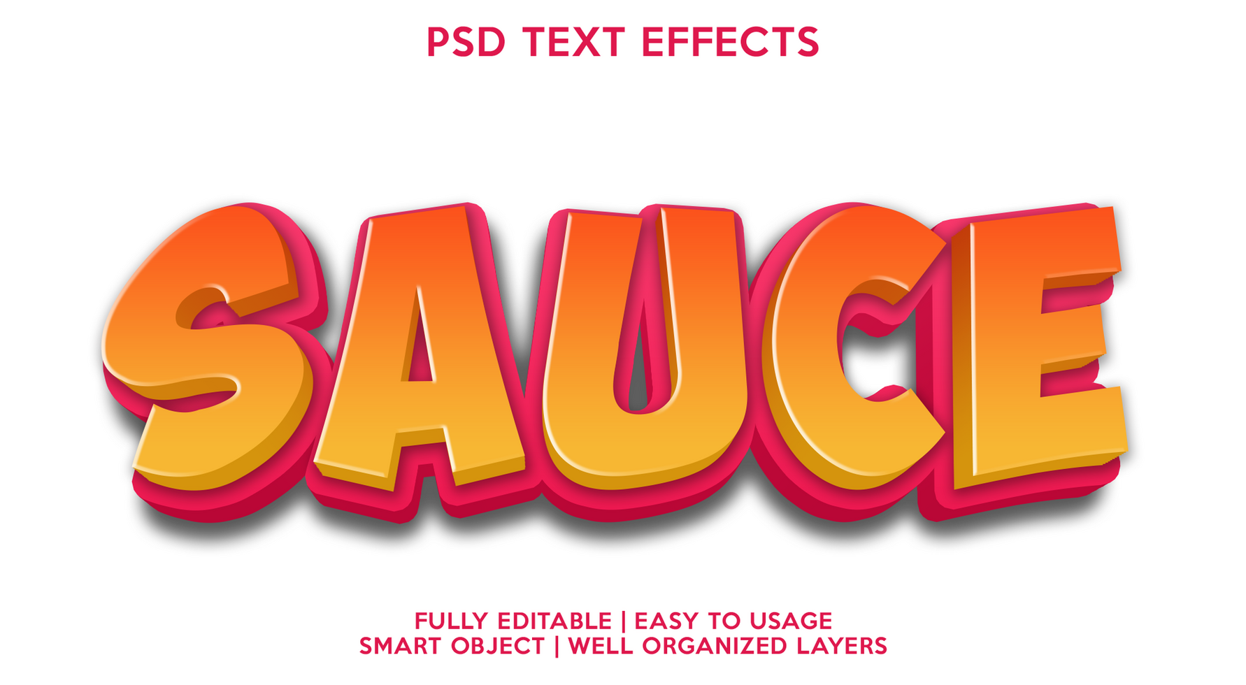 sauce text effect template psd