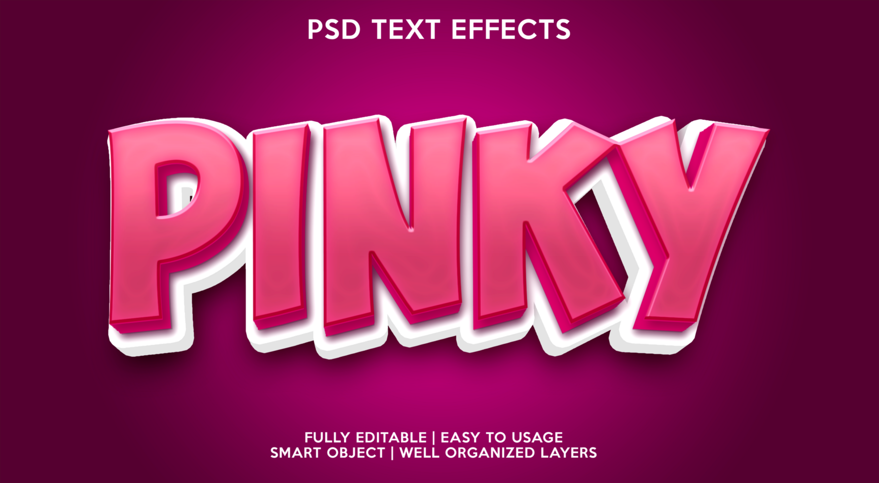 pink text effect template psd