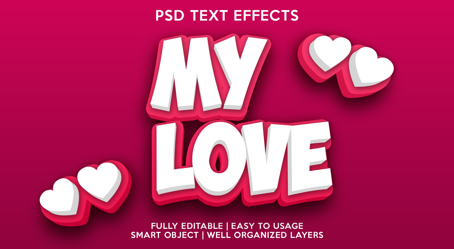 my love text effect template psd