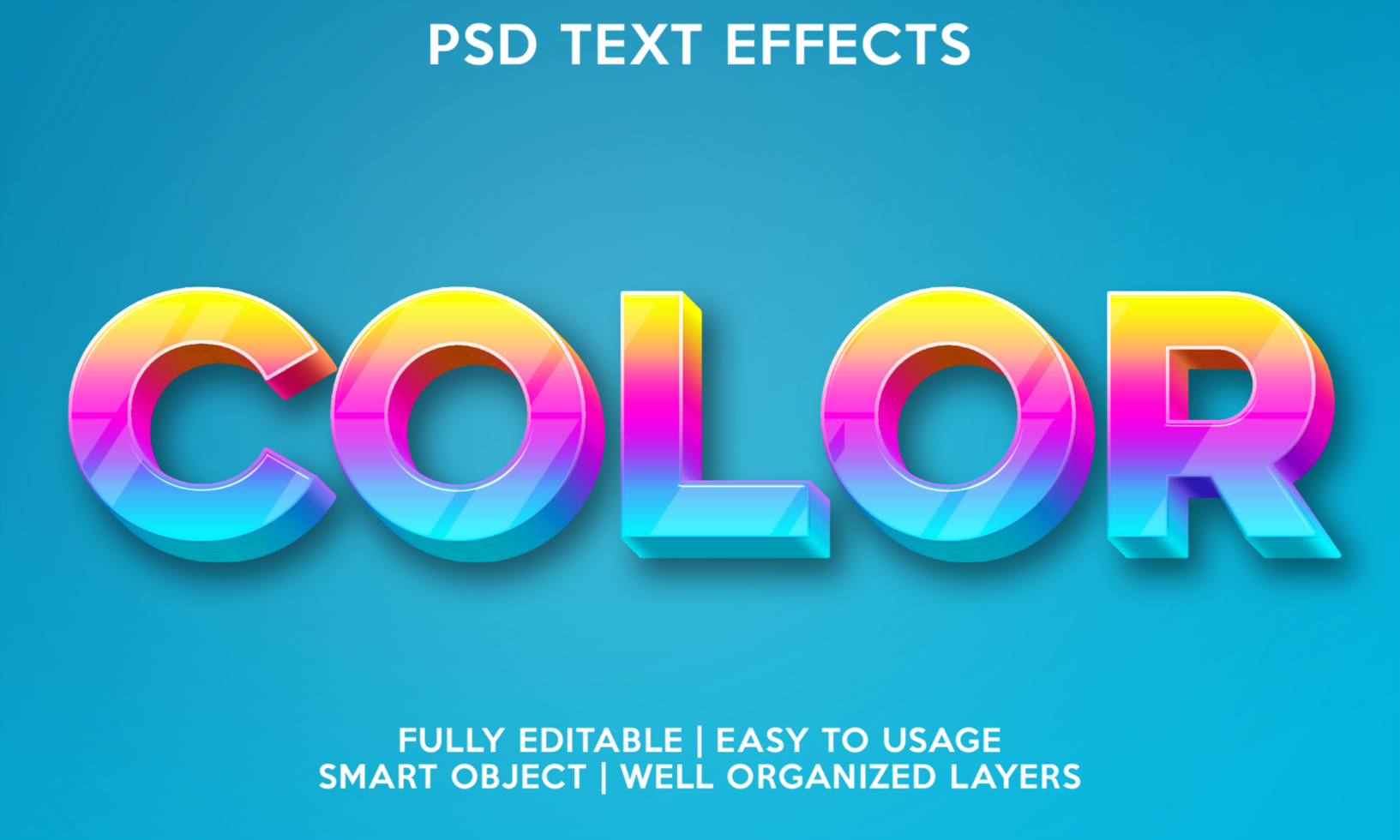color text effect template psd