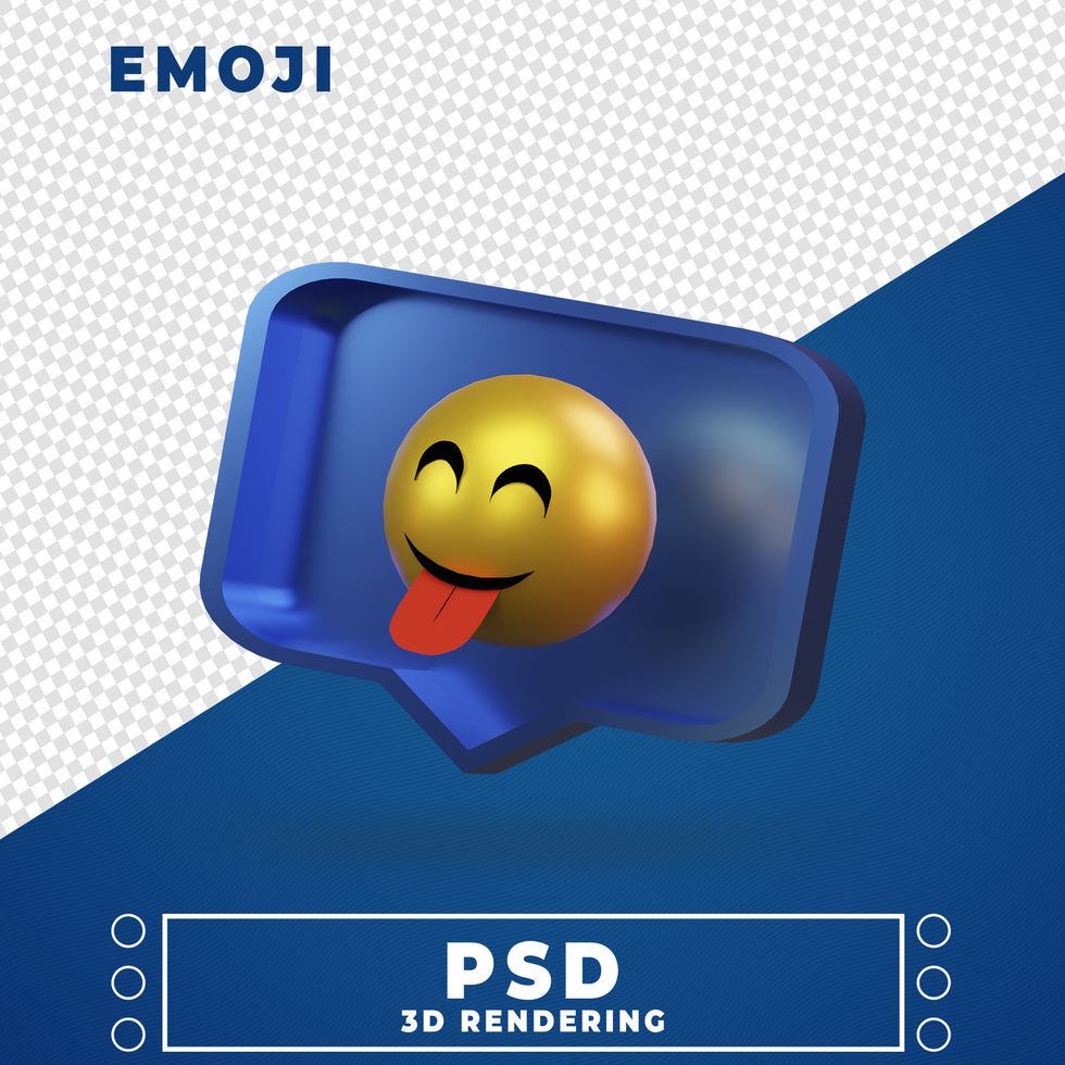 emoticon 3d rendering psd