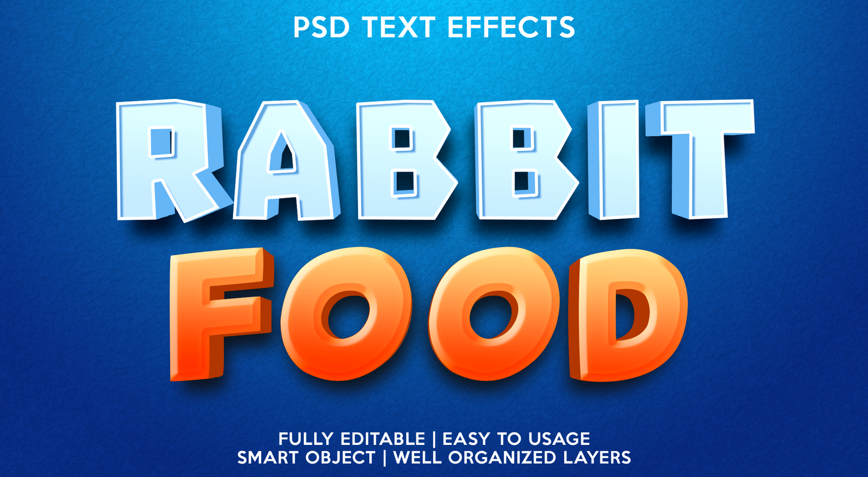 rabbit food text effect template psd