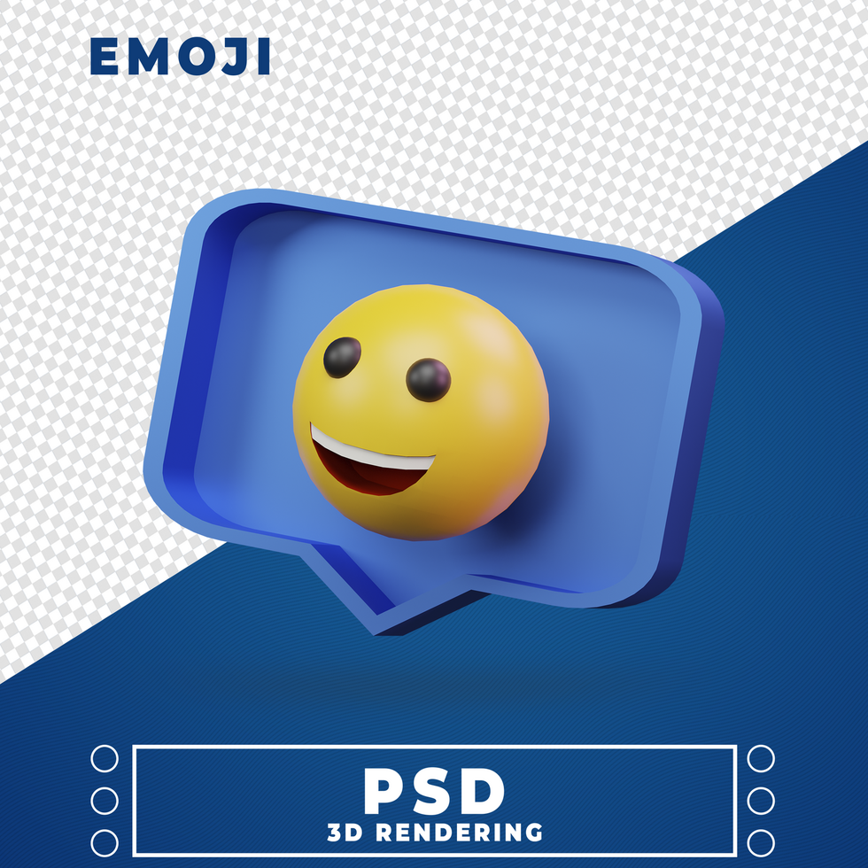 emoticon 3d rendering psd