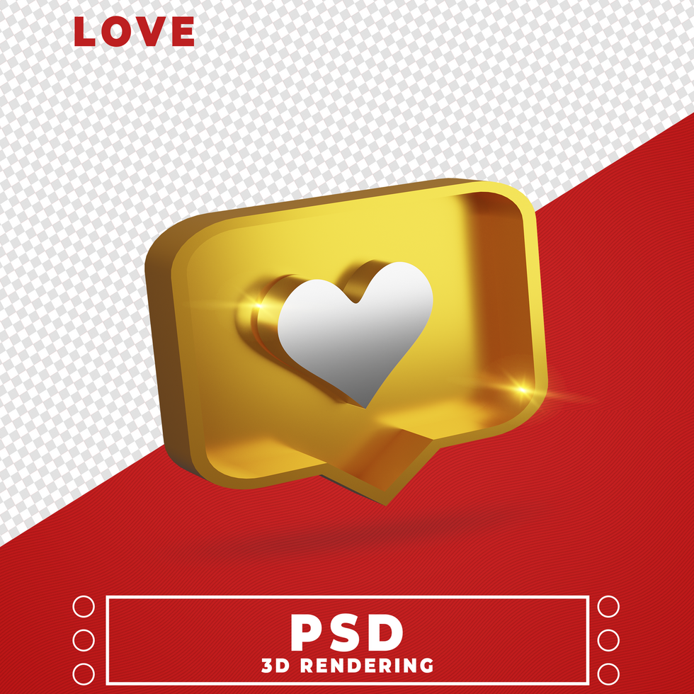 love 3d rendering psd