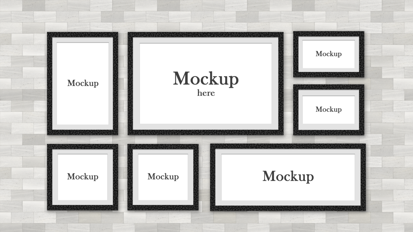 Multiple modern frame mockups on wall editable PSD