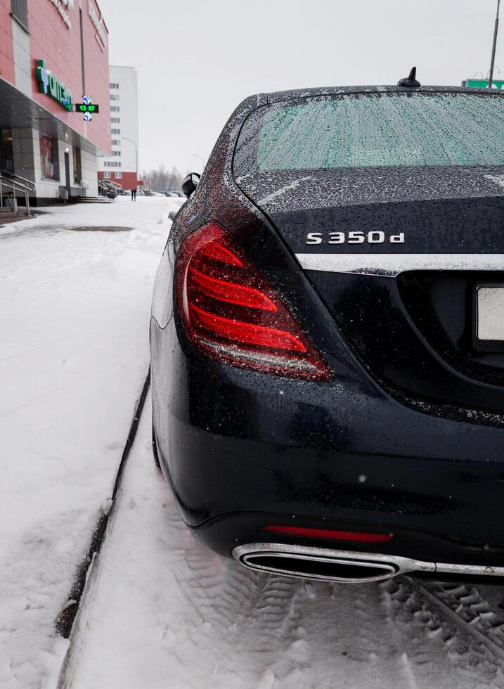 Minsk, Belarus, March 4, 2024 - Rear view Mercedes-Benz photo