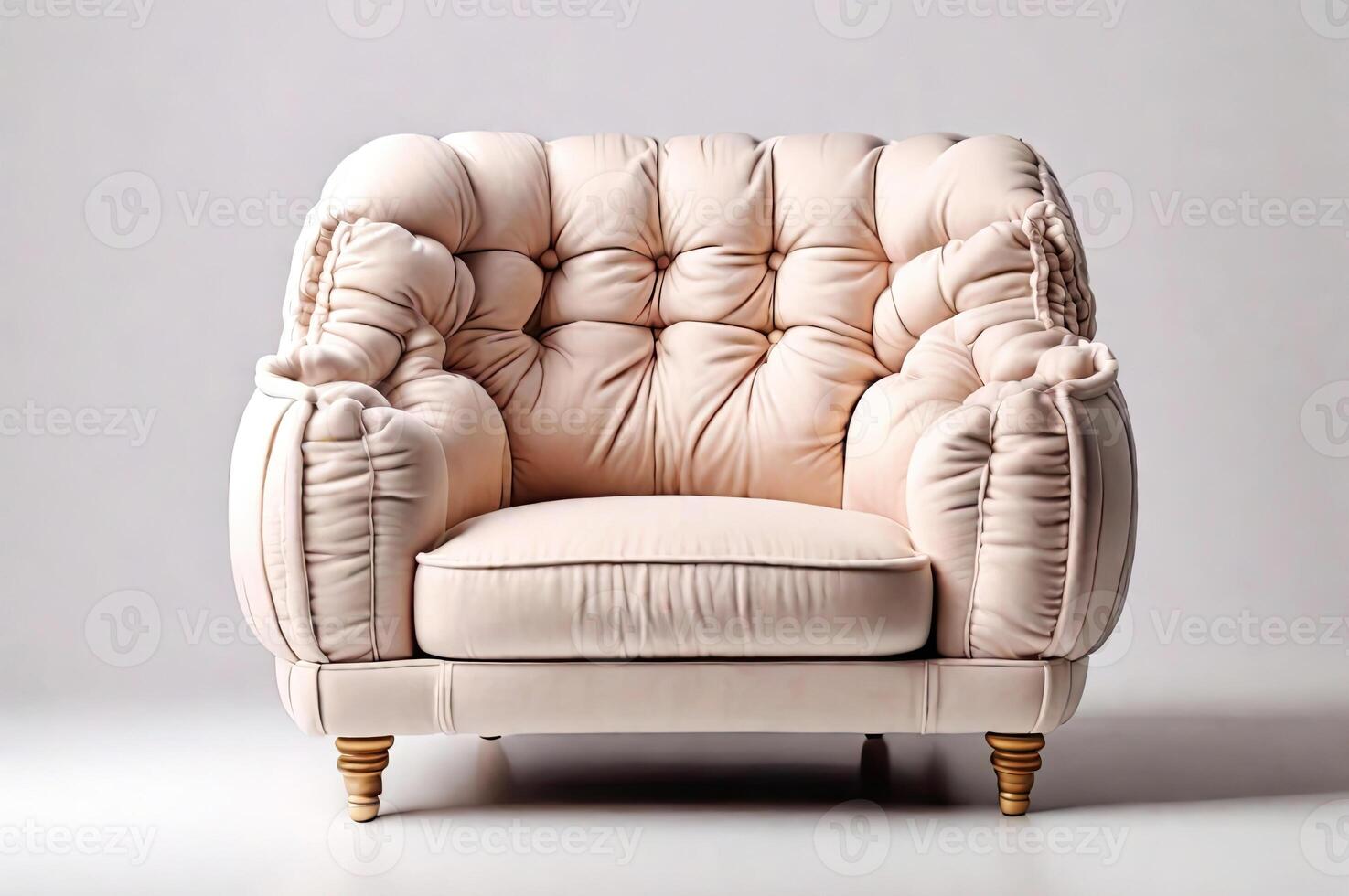 AI generated Cozy puffy armchair on background. photo