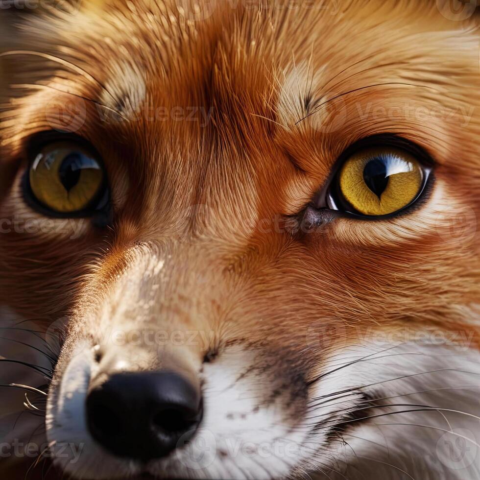 AI generated Close-up Eyes of the Red Fox photo