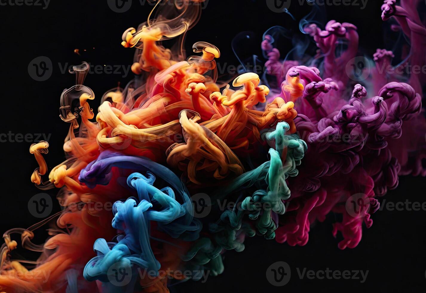 AI generated Colorful Smoke Background photo