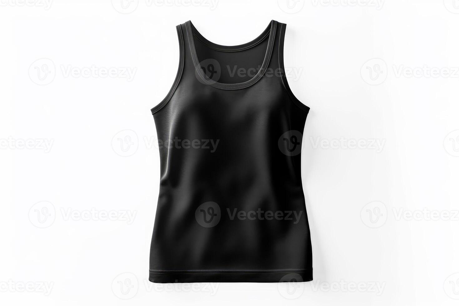 black tank top isolated on white background, tank top mockup, empty shirt, t-shirt copy space photo