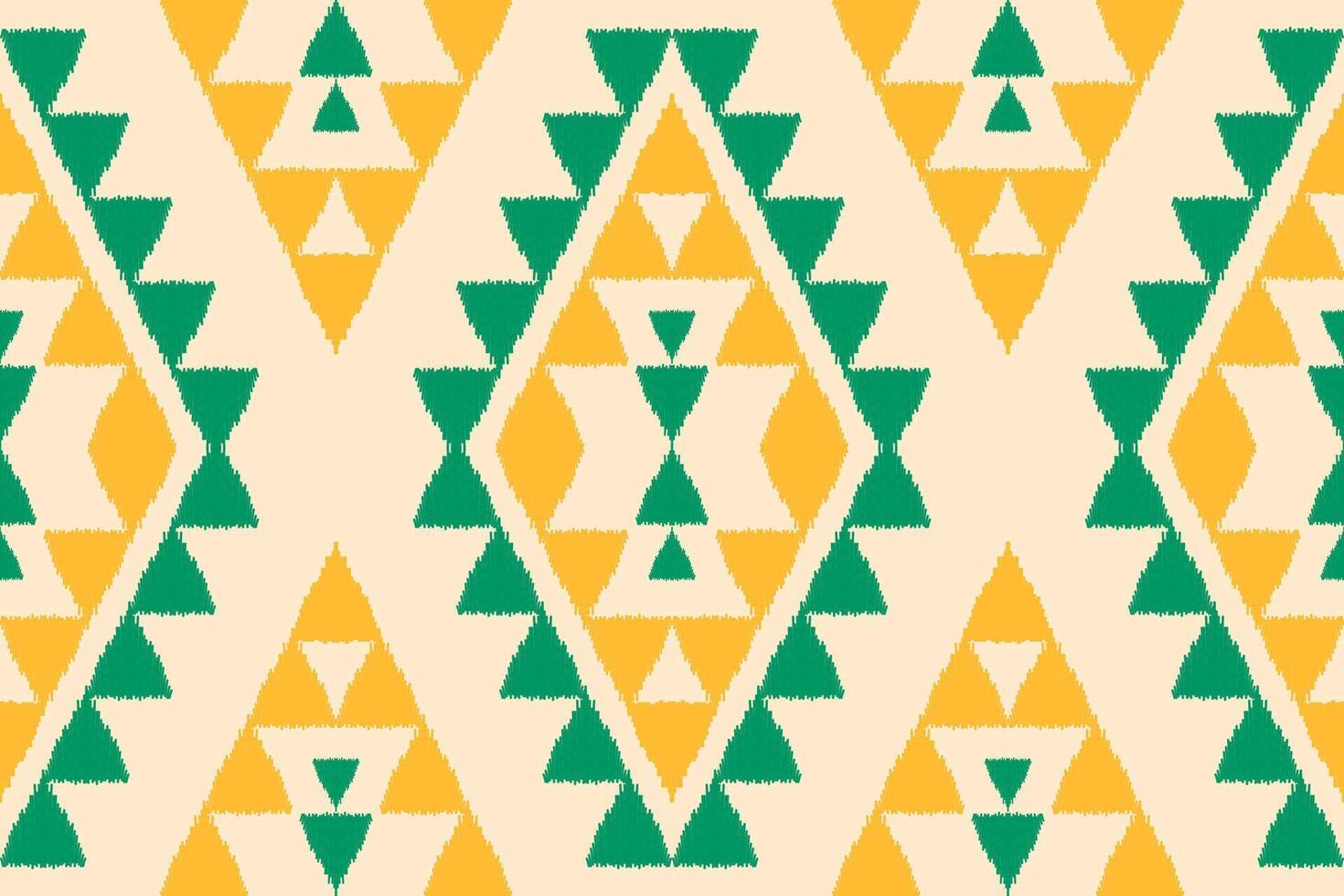 Fabric ikat pattern art. Geometric ethnic seamless pattern traditional. American, Mexican style. vector