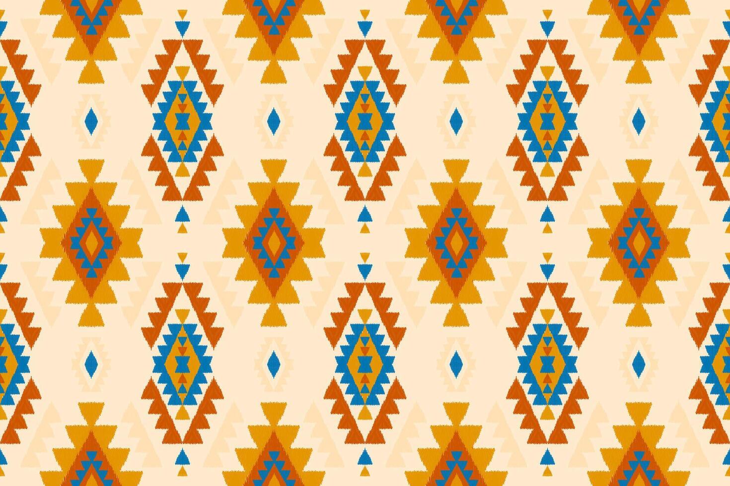 Ethnic ikat seamless pattern in tribal. Aztec geometric ethnic ornament print. Ikat pattern style. vector