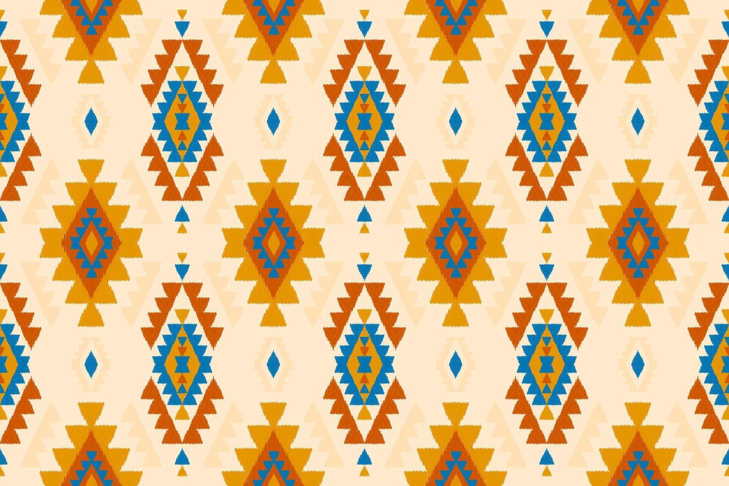 patrón étnico ikat sin costuras en tribal. estampado de adornos étnicos geométricos aztecas. estilo de patrón ikat. vector