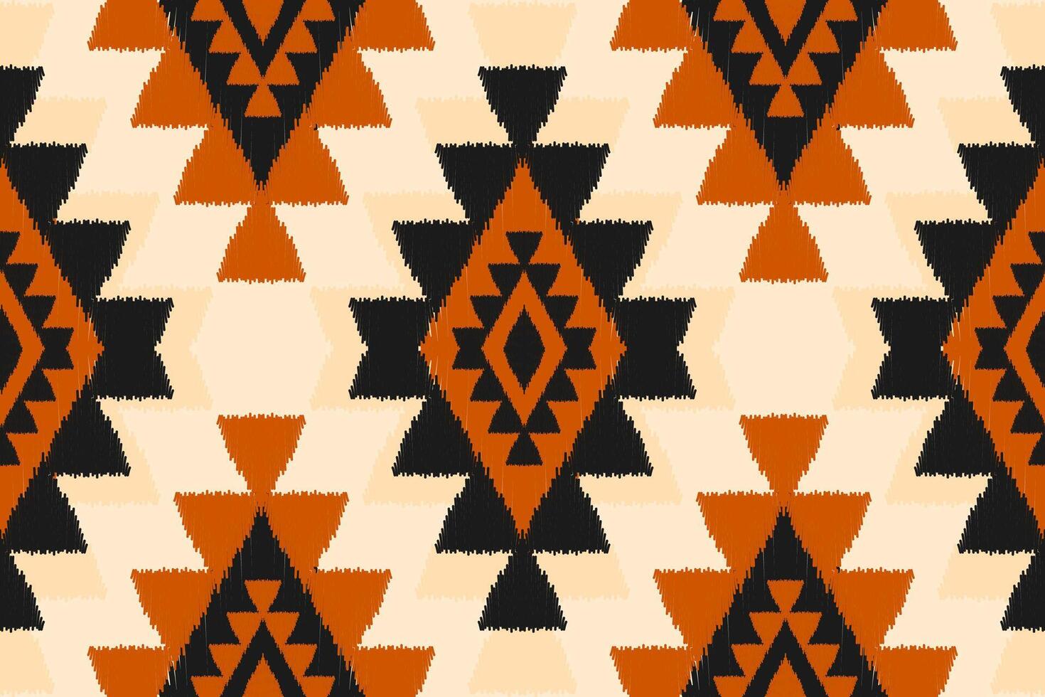 Fabric ikat pattern art. Geometric ethnic seamless pattern traditional. American, Mexican style. vector