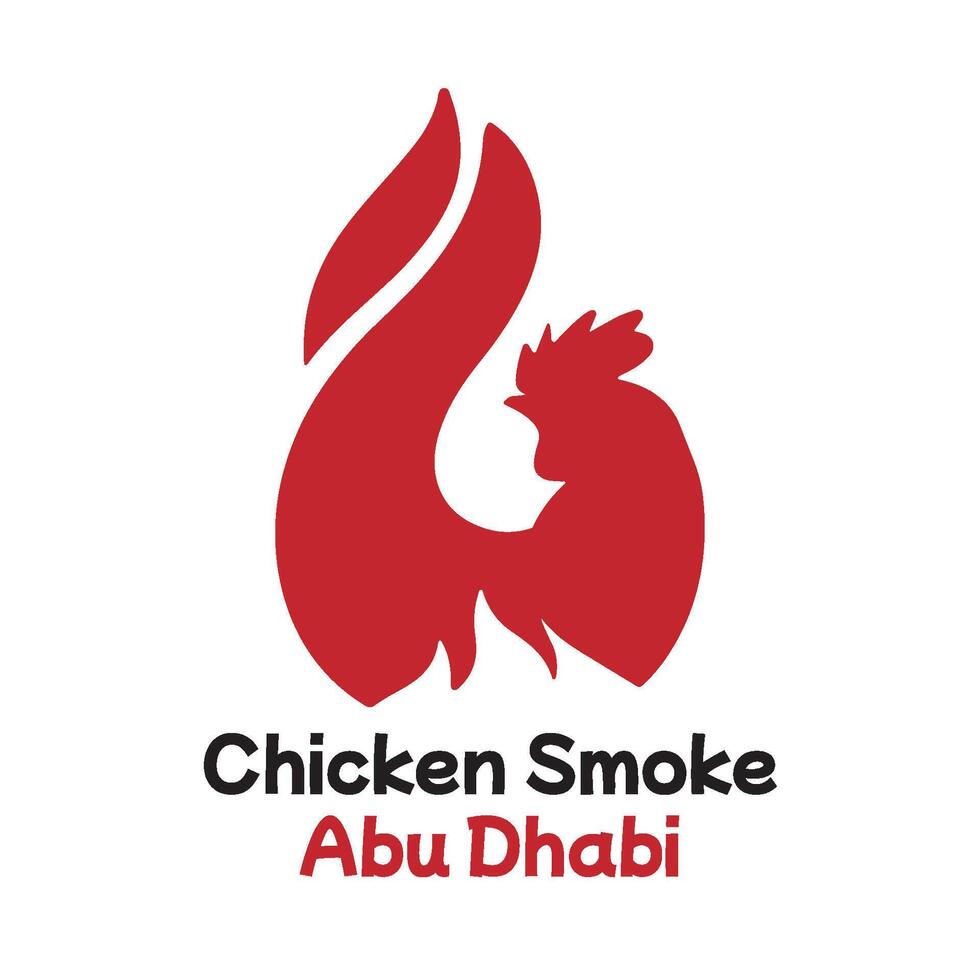 pollo fumar fuego rojo caliente logo vector