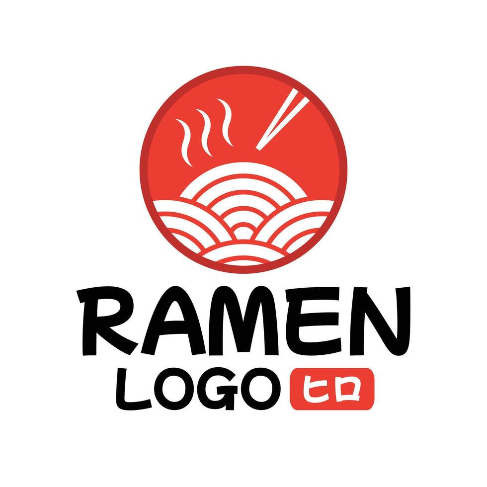 Logo ramen japanese food white background vector