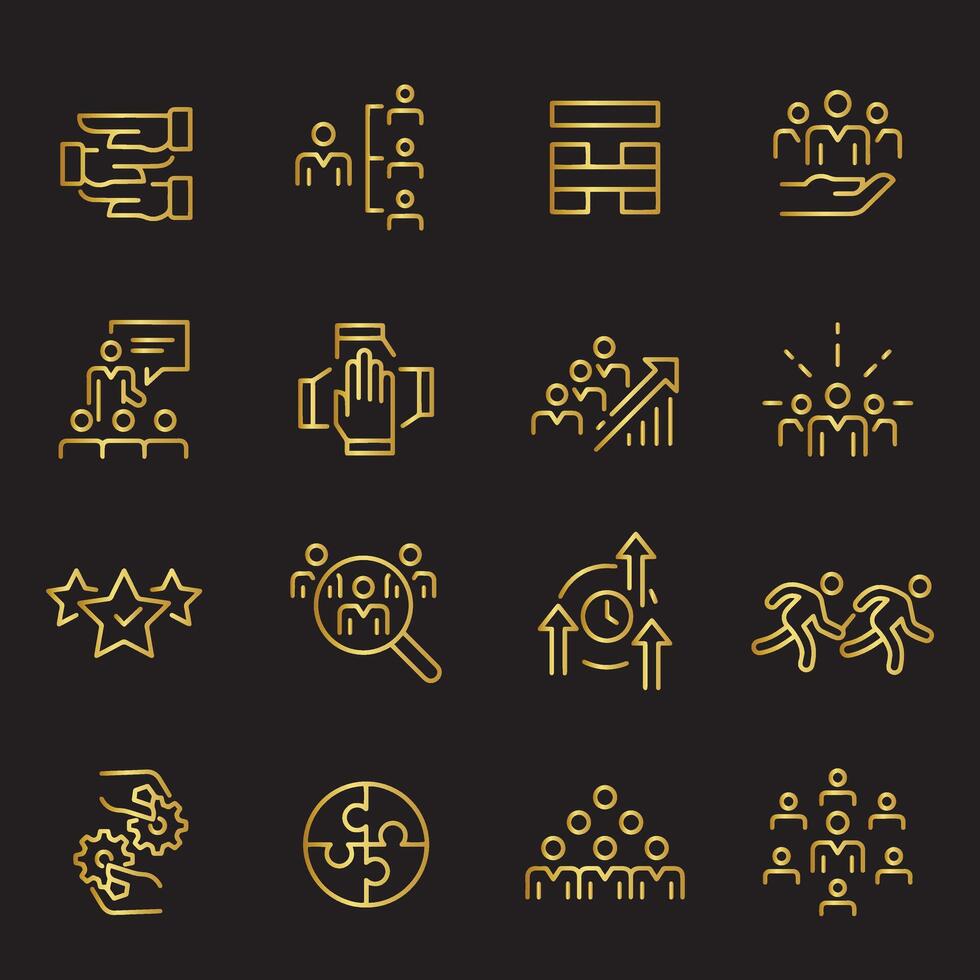 diseño de vectores de iconos de trabajo en equipo