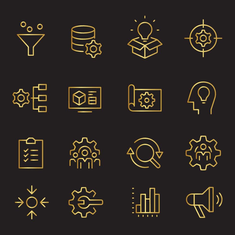 diseño de vectores de iconos de gestión de productos