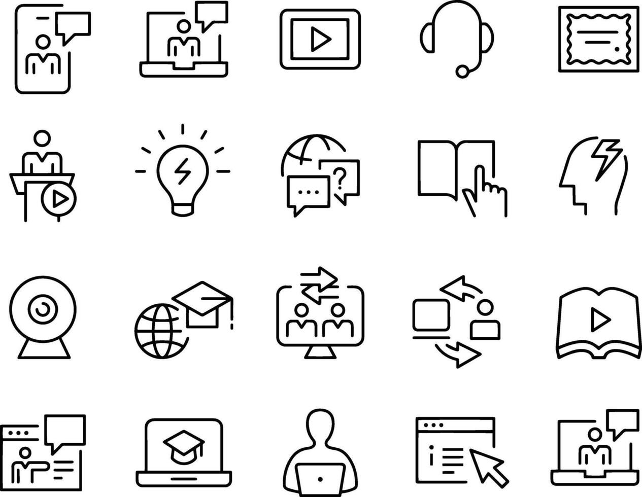 E-Learning Icons Set vector design