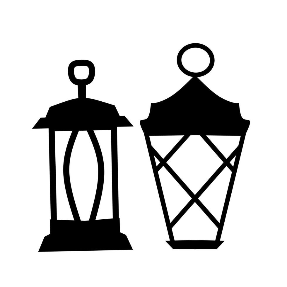 black lantern illustration vector