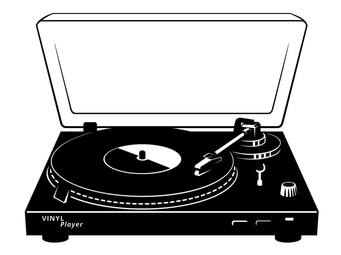 vinilo grabar jugador. retro audio equipo. vector clipart aislado en blanco.