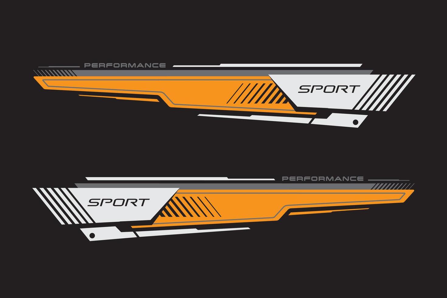 Wrap Design For Car vectors. Sports stripes, car stickers black color. Racing decals for tuning. vector