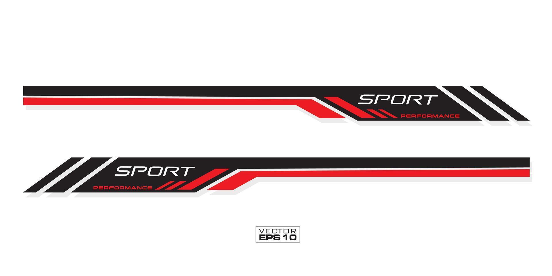 Wrap Design For Car vectors. Sports stripes, car stickers black color. Racing decals for tuning. vector