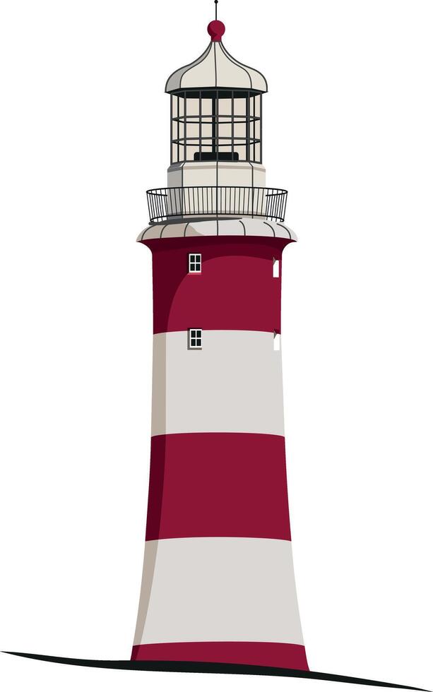 lighthouse on the coast to signal for boats vector