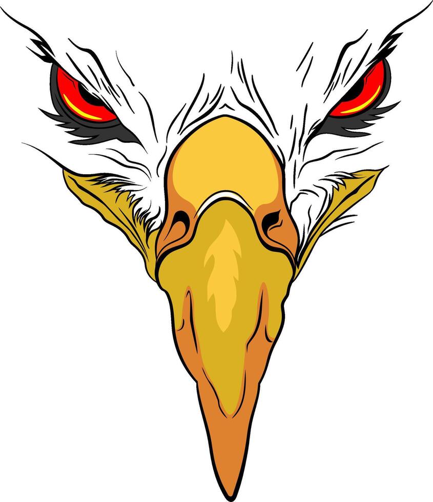 vector mascot, eagle head with the evil look.