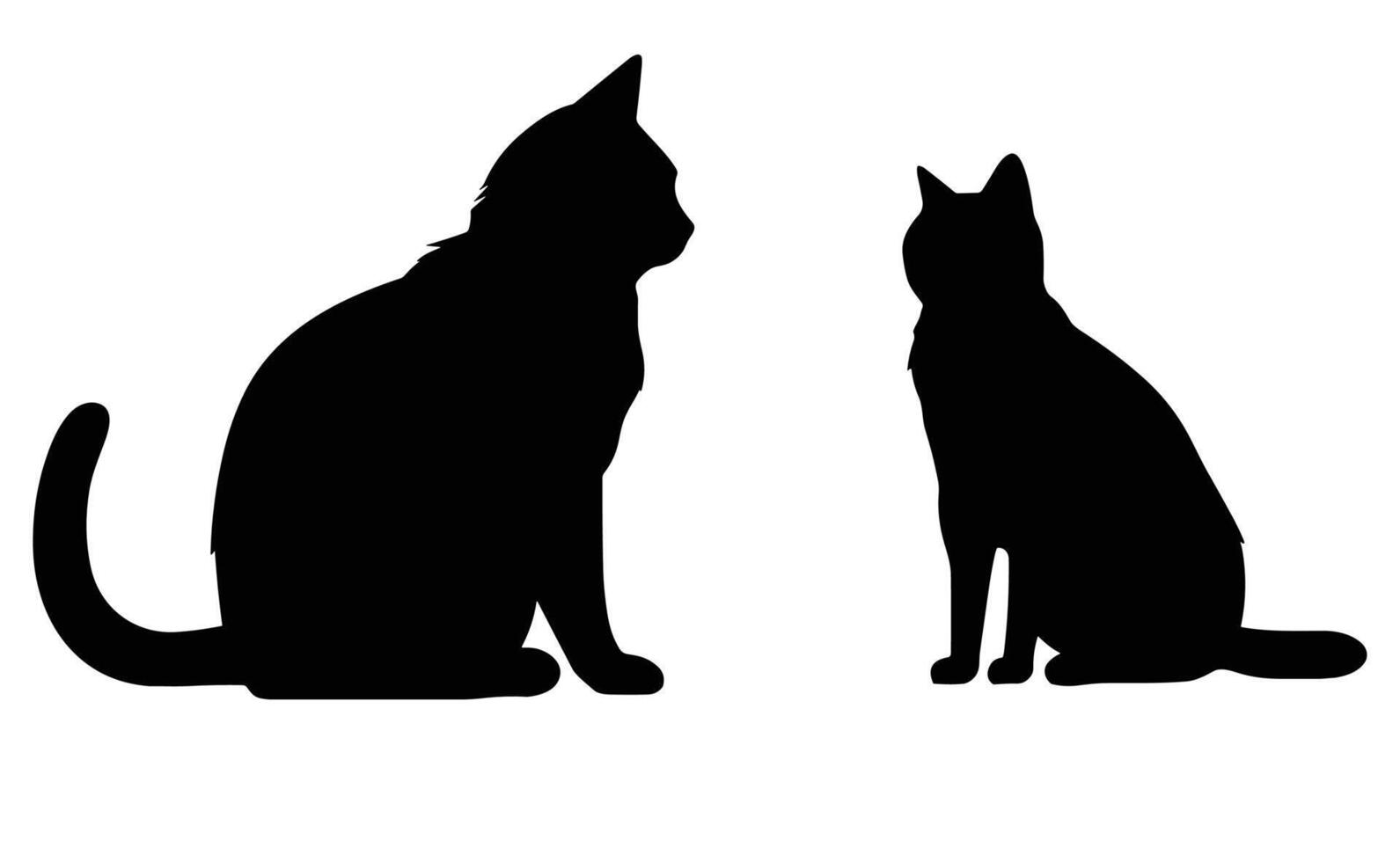 Cats and Pet Animal Silhouette Kitten Illustrations vector