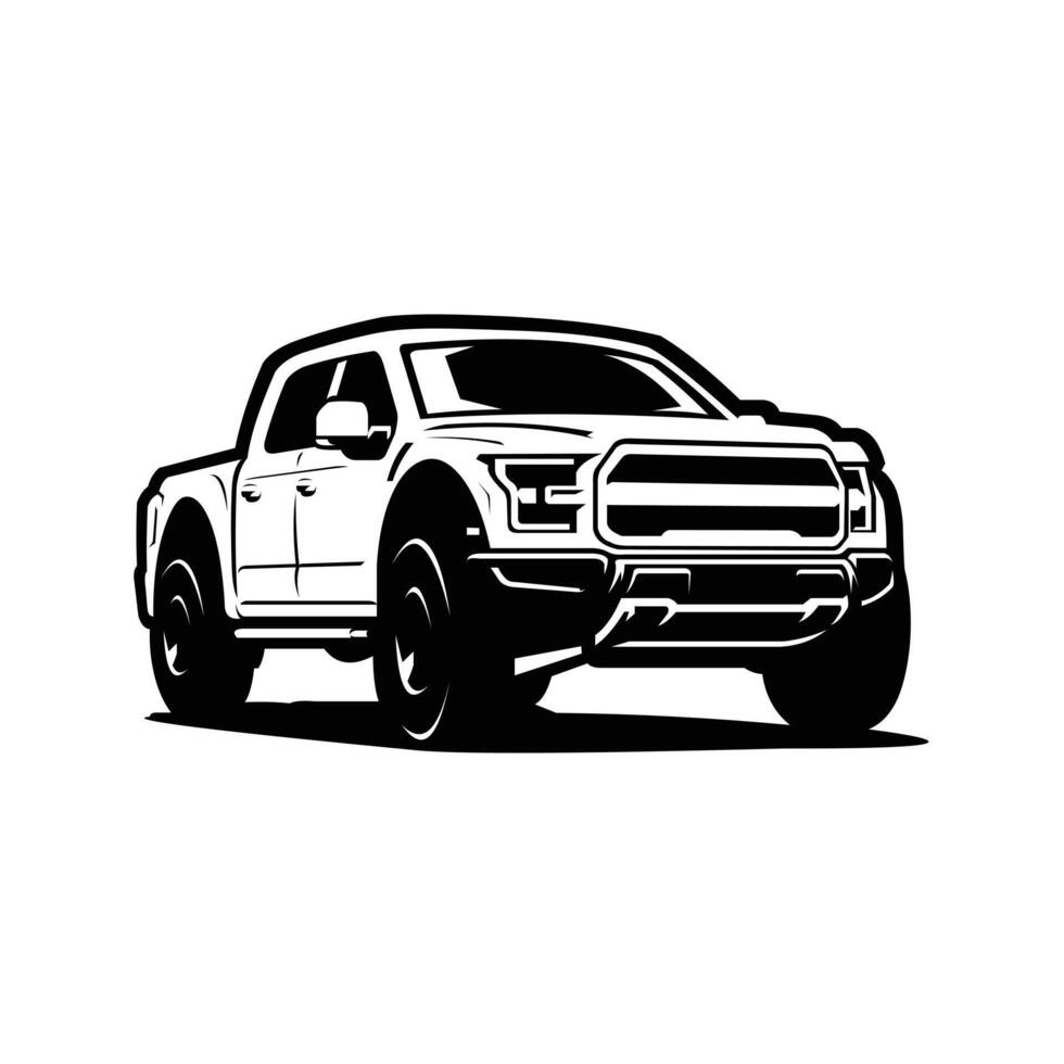 Double cabin 4x4 vehicle pickup truck vector isolated