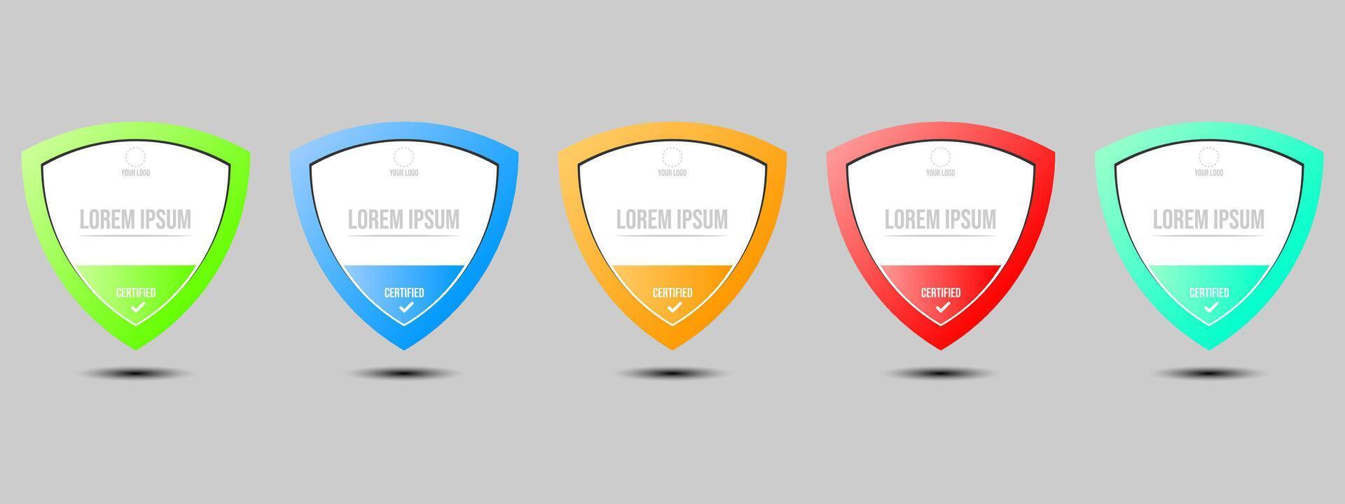 Set of company badge certificates. Luxury certificate lights up. Certified logo design vector illustration. Suitable for graduations, achievements