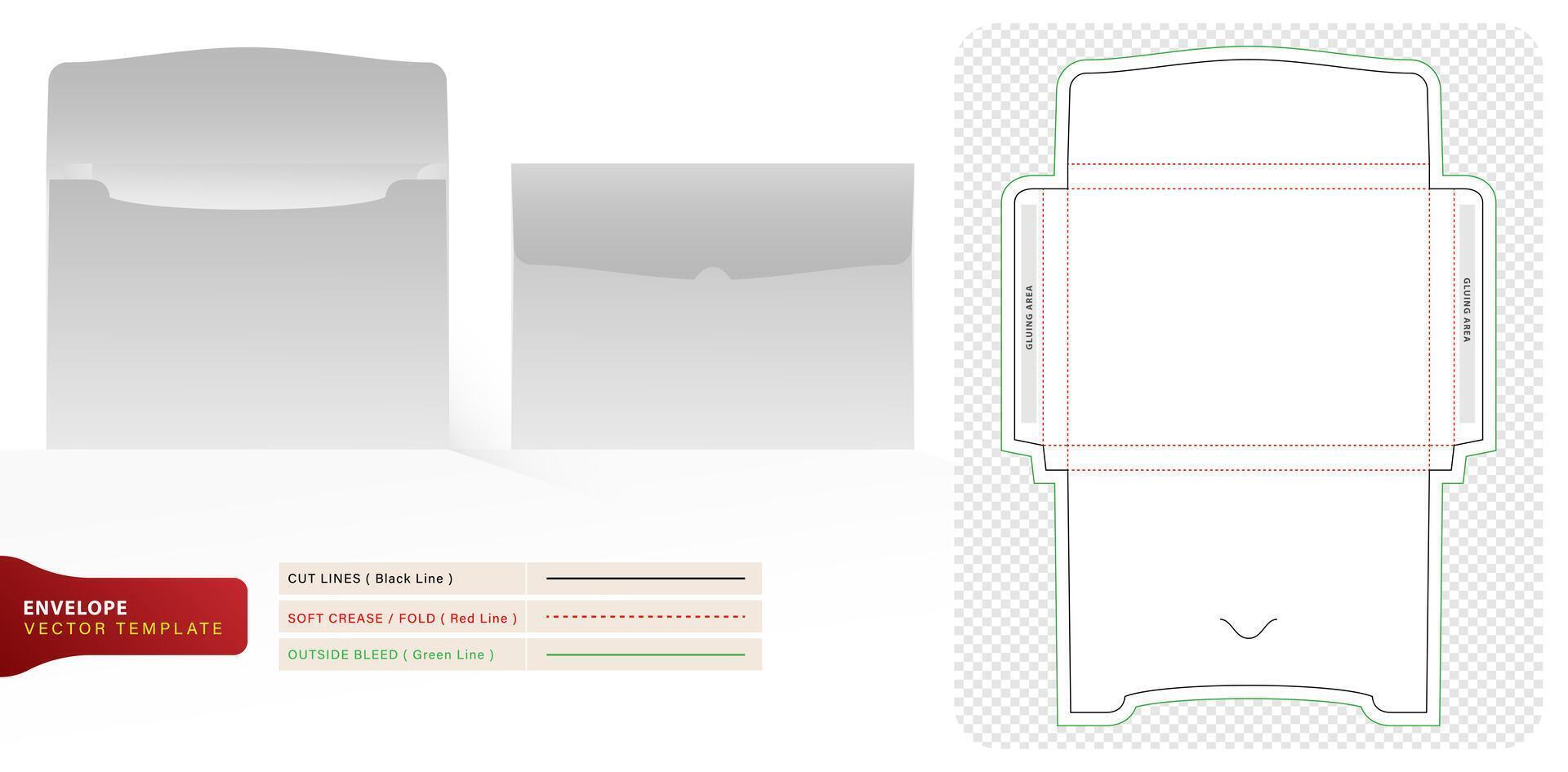 vector ilustración morir cortar blanco documentos y sobres plantillas para tu diseños, embalaje marca, producto compartimiento único diseños, minimalista conceptual poseedor, papelería paquetes, 3d Bosquejo