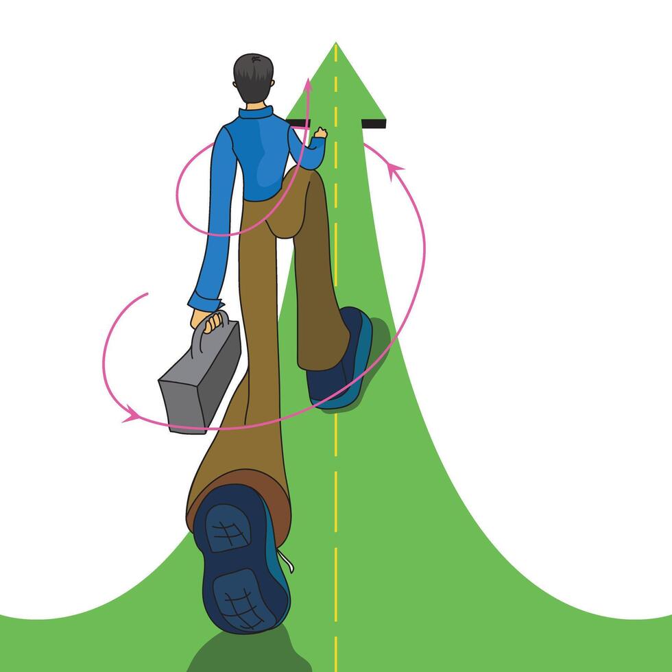walk towards success vector flat art illustration