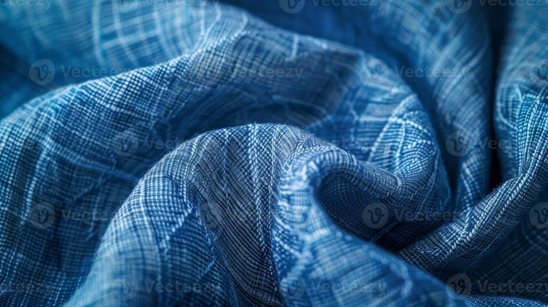 AI generated Detailed Blue Shibori Textile Pattern Macro . generative ai photo
