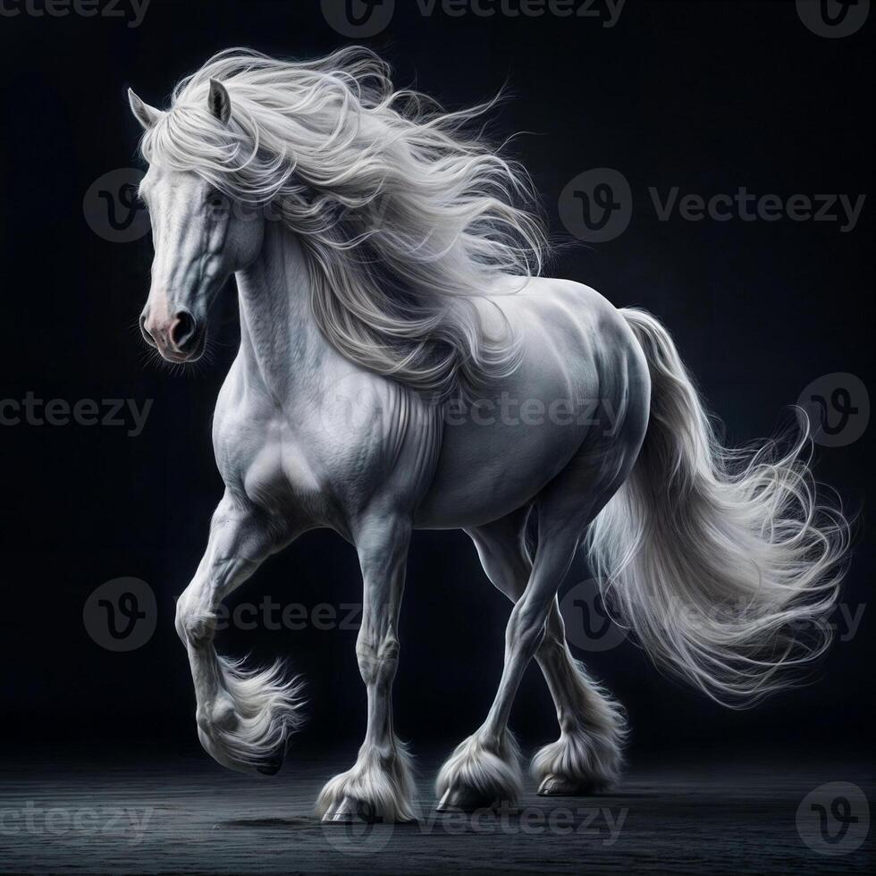 AI generated Thundering Majesty The Mighty Horse Exuding Power photo