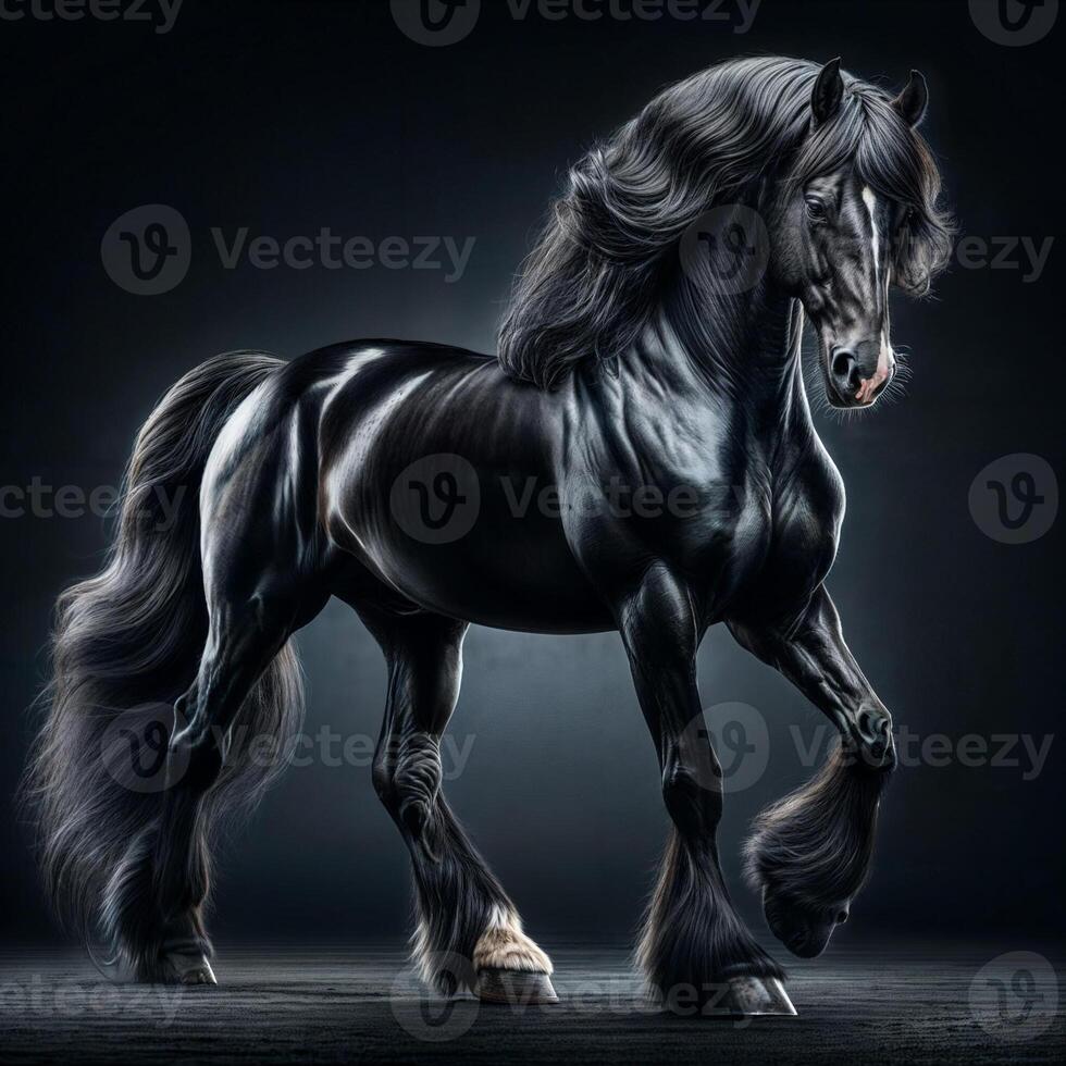 AI generated Thundering Majesty The Mighty Horse Exuding Power photo