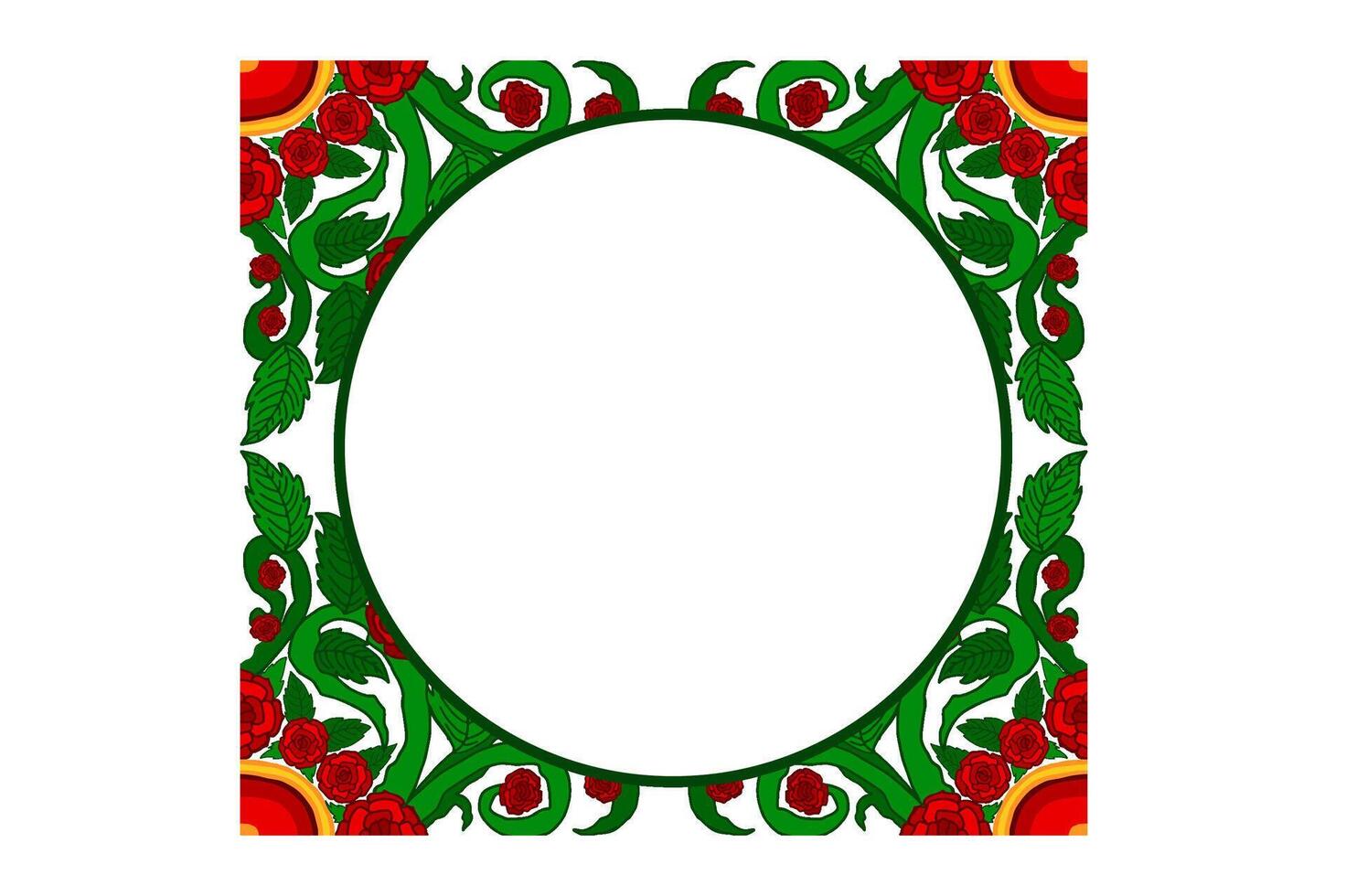 Flora and Rose Ornament Frame Border Vector For Decoration Design