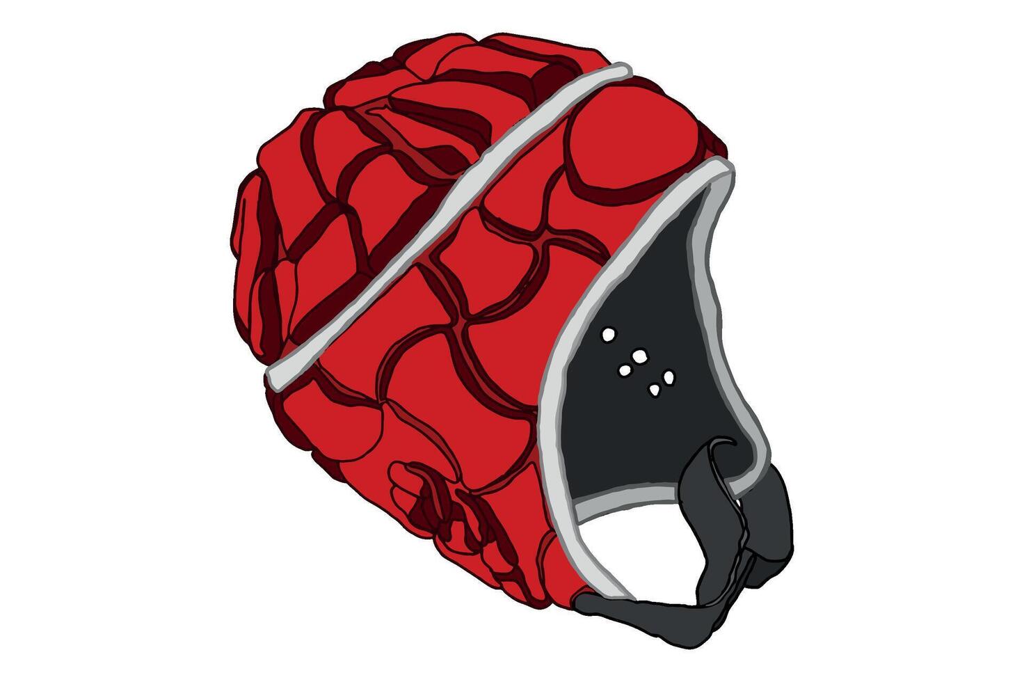Sport - Red Rugby Helmet Vector