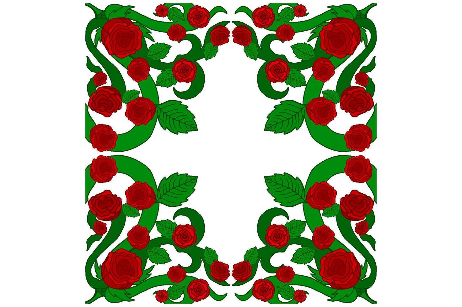 Flora and Rose Ornament Frame Border Vector For Decoration Design