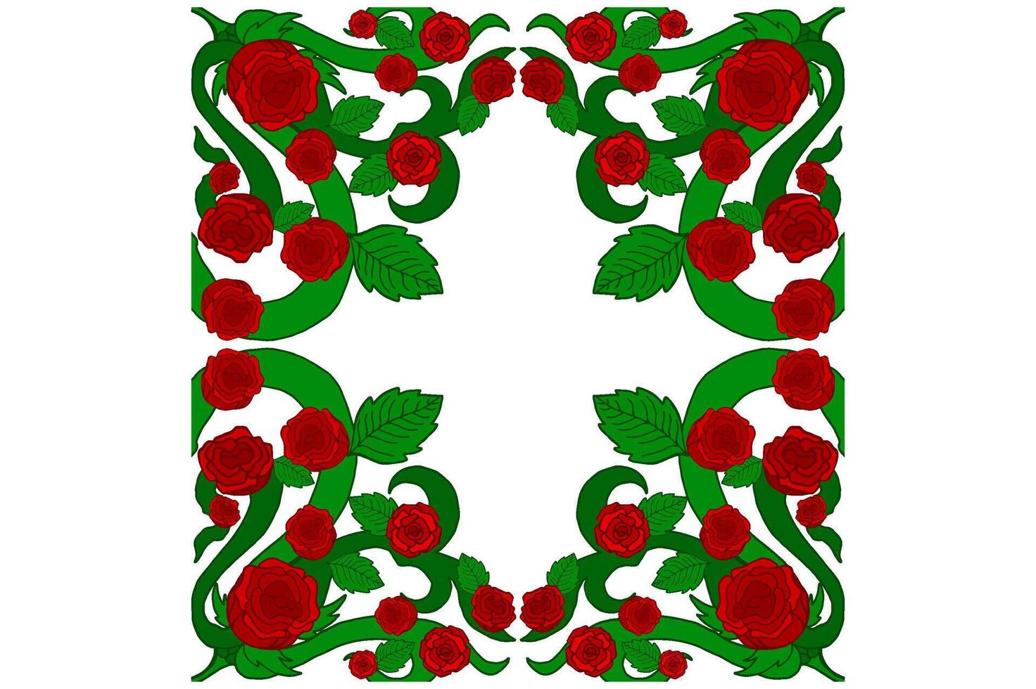 Flora and Rose Ornament Frame Border Vector For Decoration Design