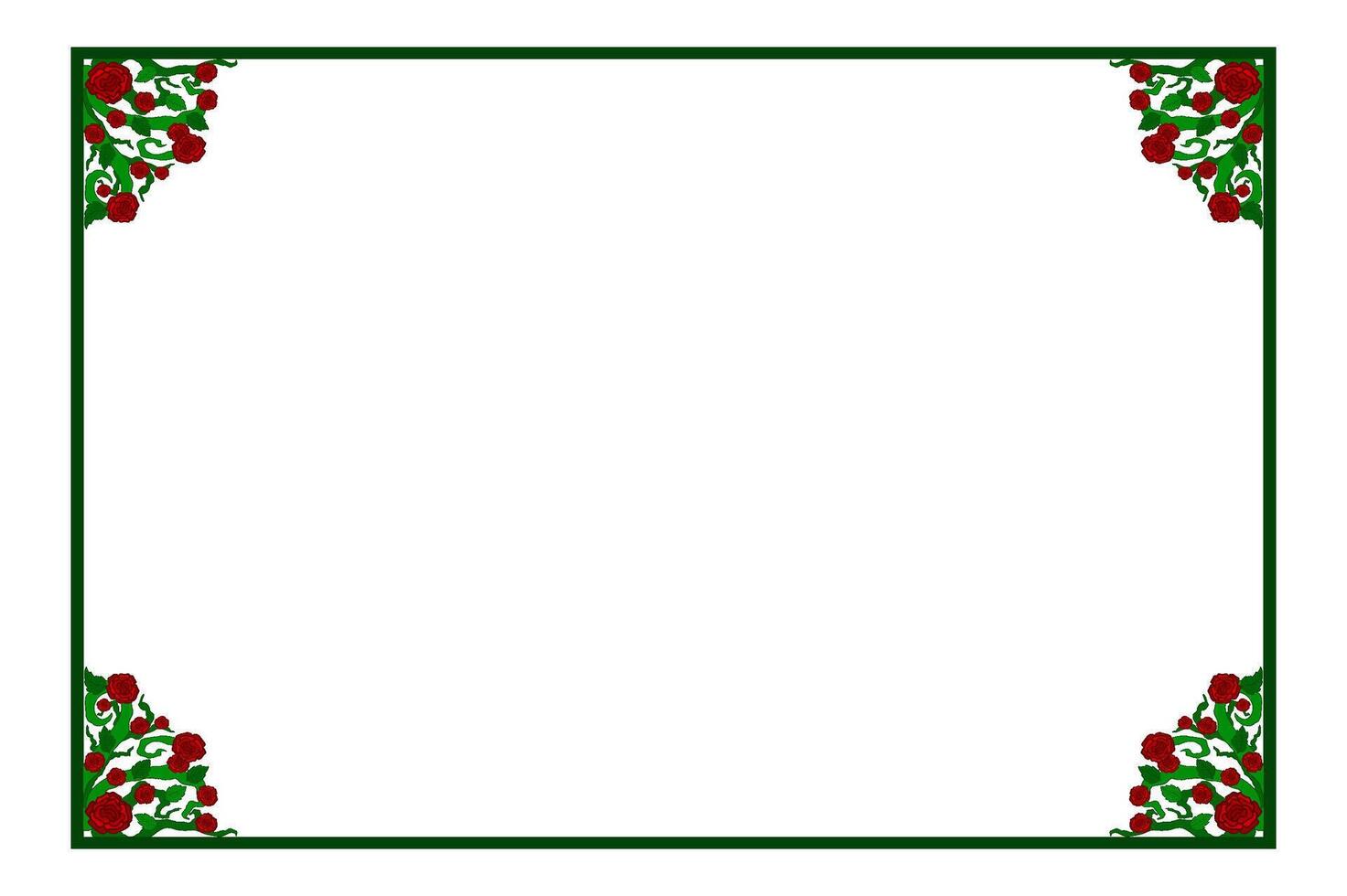 Flora and Rose Ornament Frame Border Vector For Decoration Design