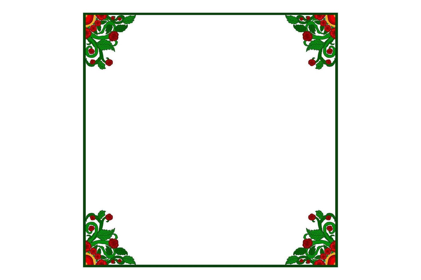Flora and Rose Ornament Frame Border Vector For Decoration Design