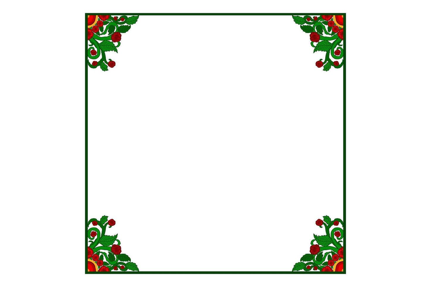 Flora and Rose Ornament Frame Border Vector For Decoration Design