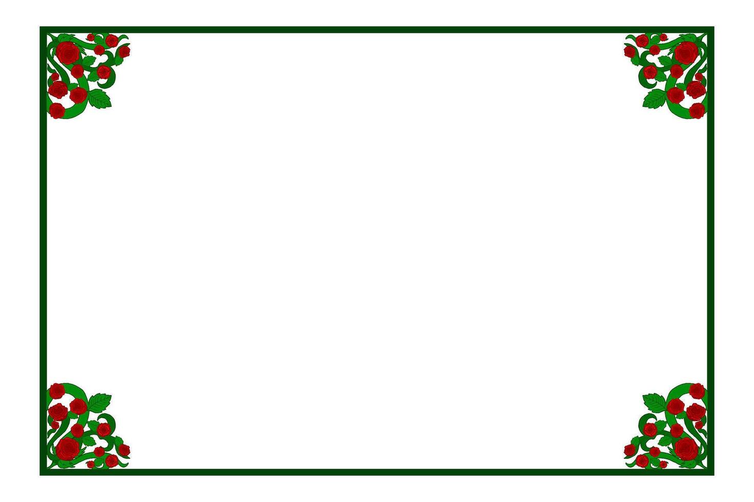 Flora and Rose Ornament Frame Border Vector For Decoration Design