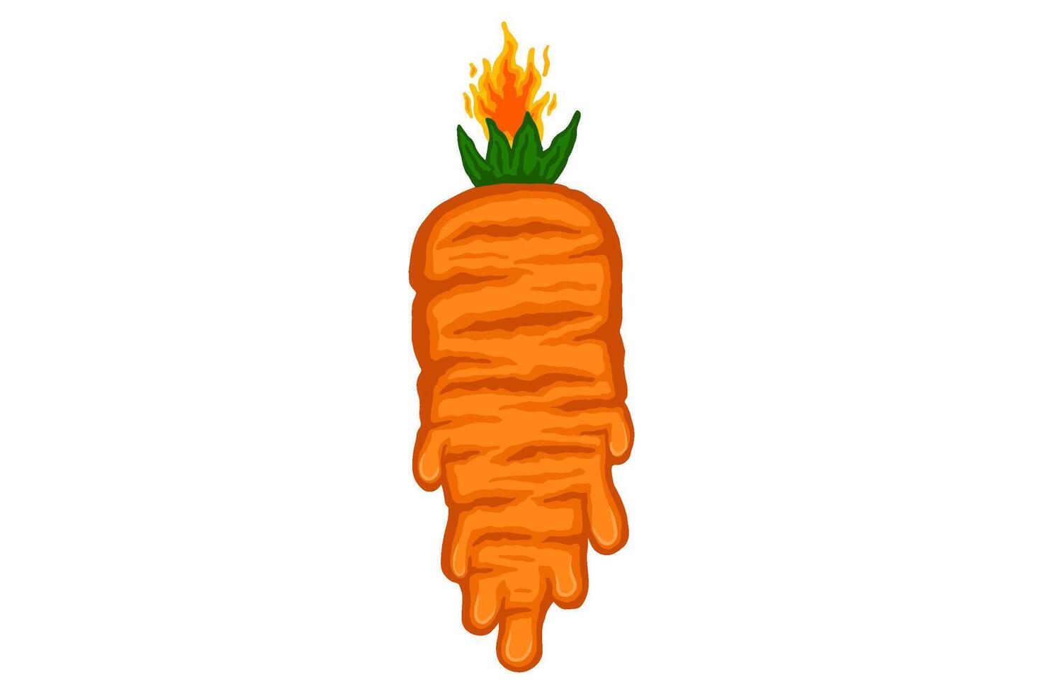 Carrot Candle Melting Vector