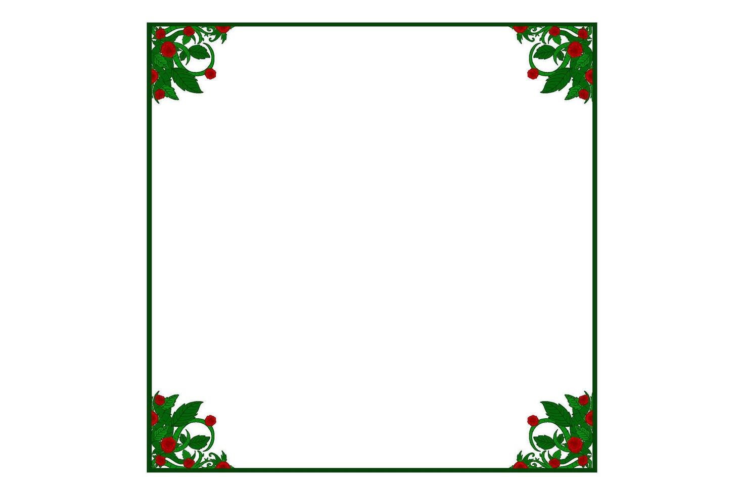 Flora and Rose Ornament Frame Border Vector For Decoration Design